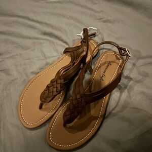 American Eagle Outfitters Brown Braided Sandals
